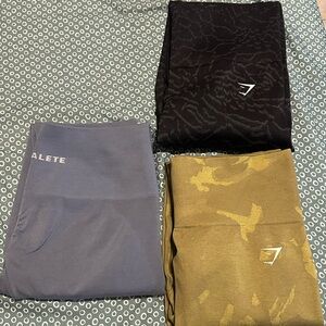 Alphalete and Gymshark Leggings Set Medium